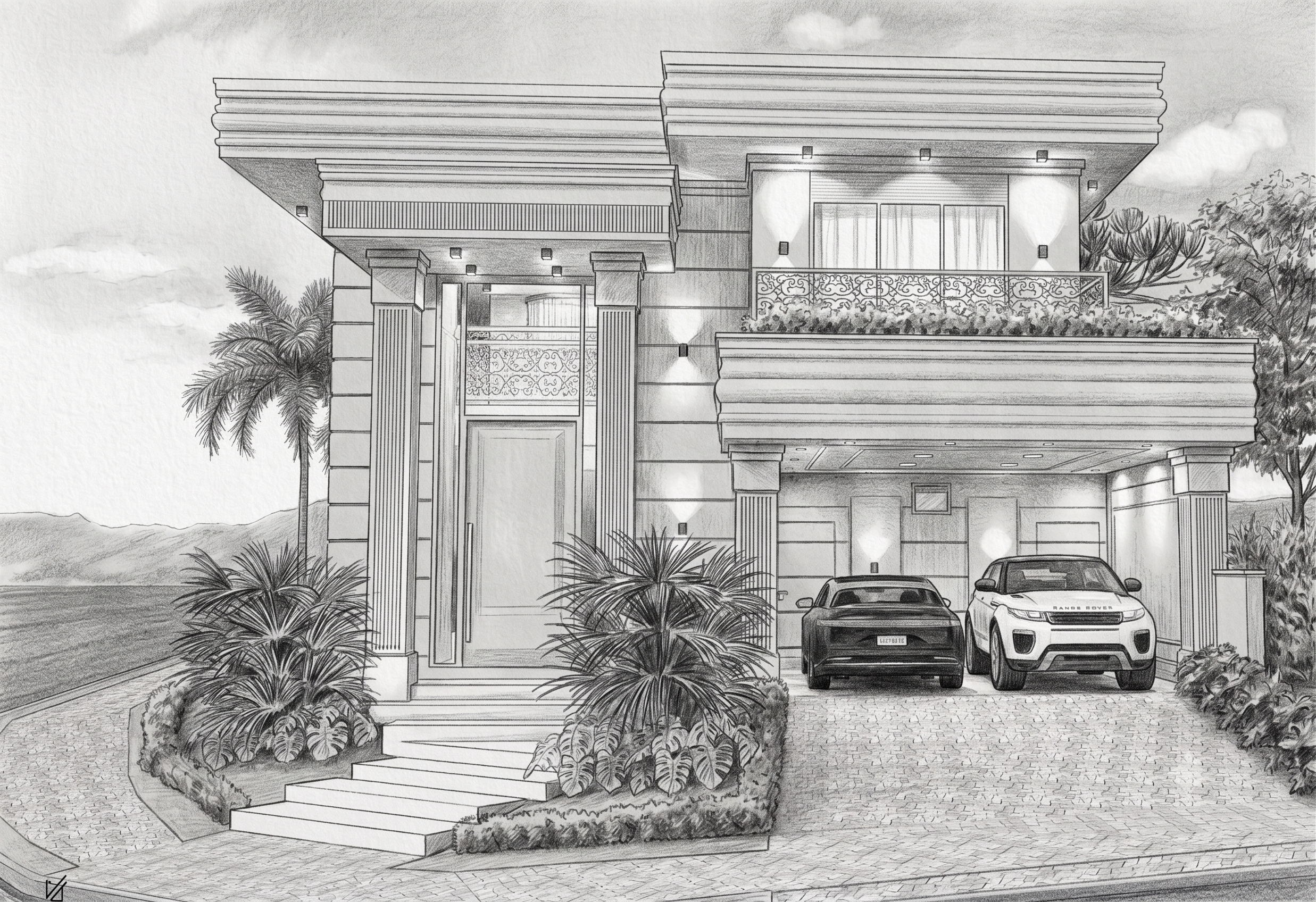 Projeto residencial — fachada elegante